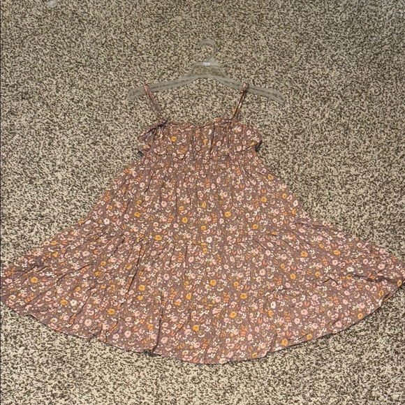 Floral Mini Dress in Brown and Yellow - Picture 2 of 8